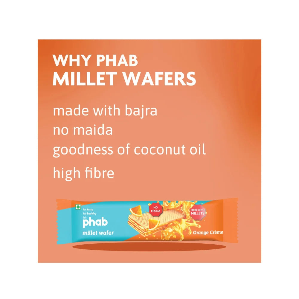 Phab Millet Wafers, Orange Creme 