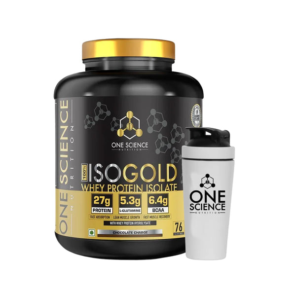 One Science 100% ISO Gold Whey Protein Isolate + Free Steel Shaker (Only with 5lb)