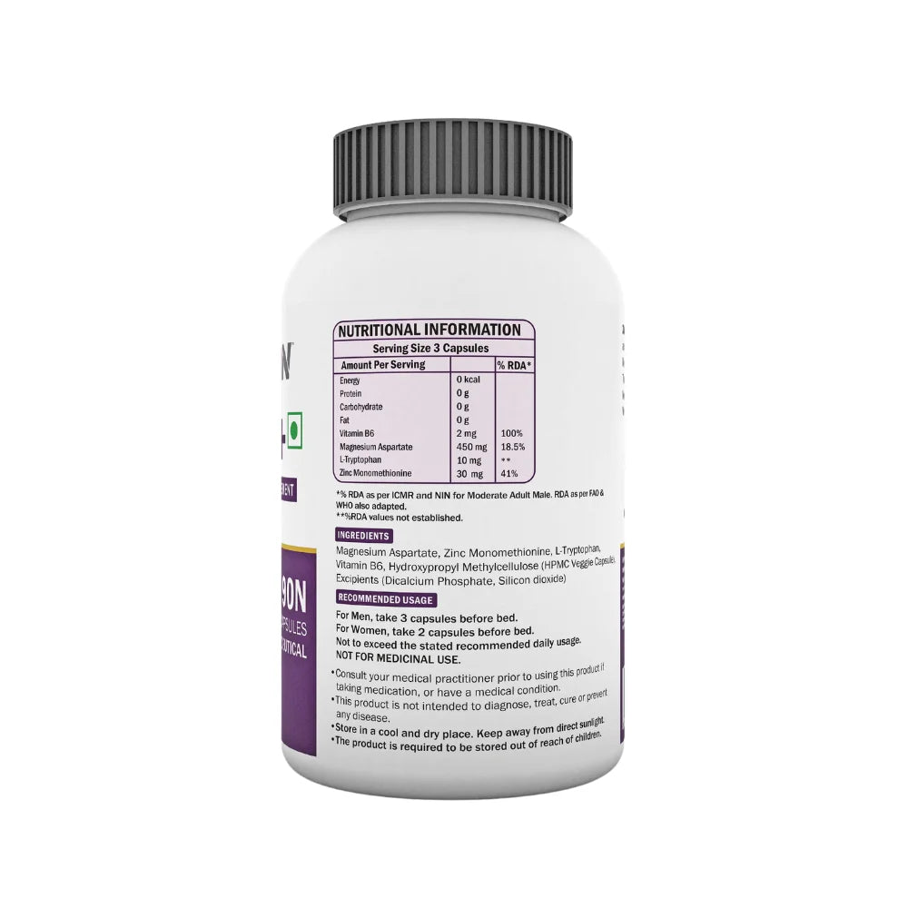 Scitron ZMA 90 Capsules Nutritional Facts