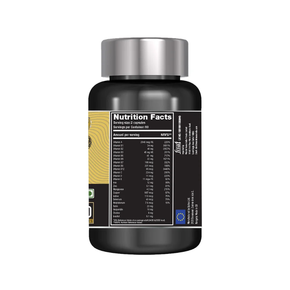 One Science Daily Multivitamin 60 Capsules Nutrition Facts 