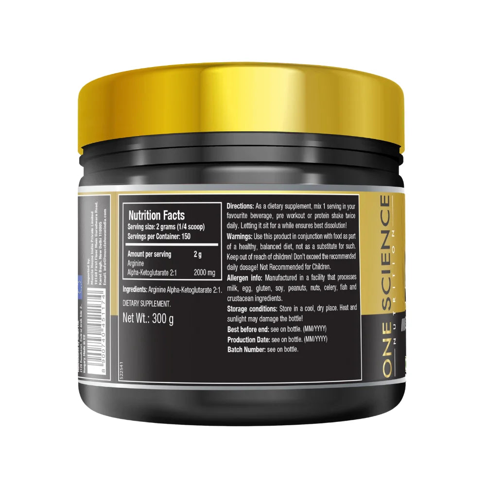 One Science AAKG 300g Nutrition Facts 