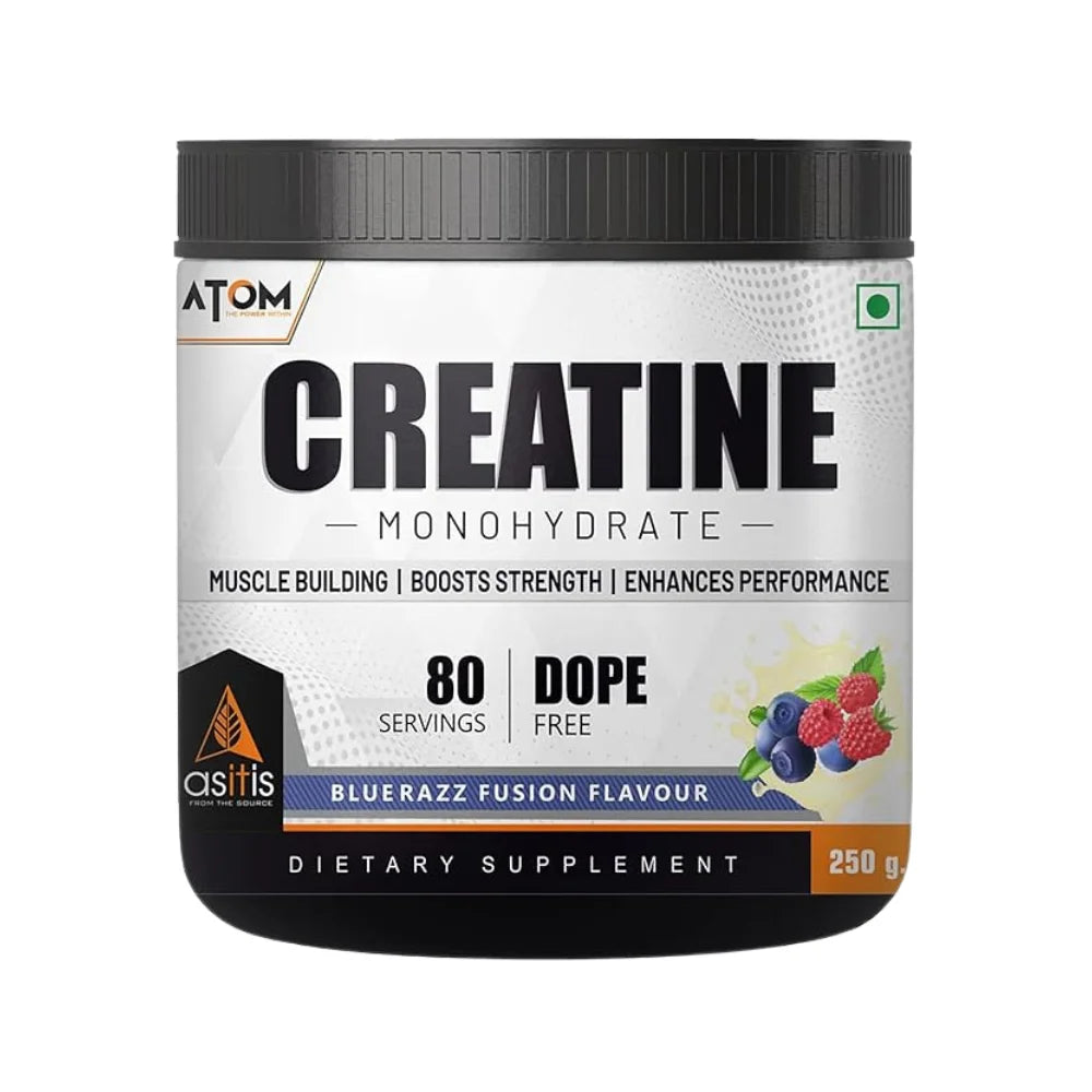 atom creatine bluerazz fusion flavor