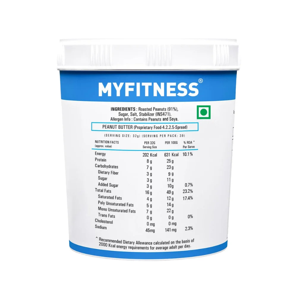 My Fitness Original Peanut Butter, 1.25 Kg Information 