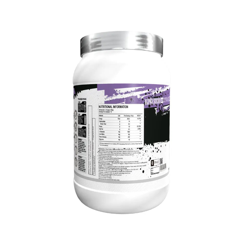Absolute Nutrition Alpha Lean Gainer, Nutritional Information 