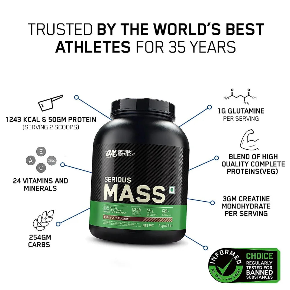 Optimum Nutrition Serious Mass 3Kg Ingredients