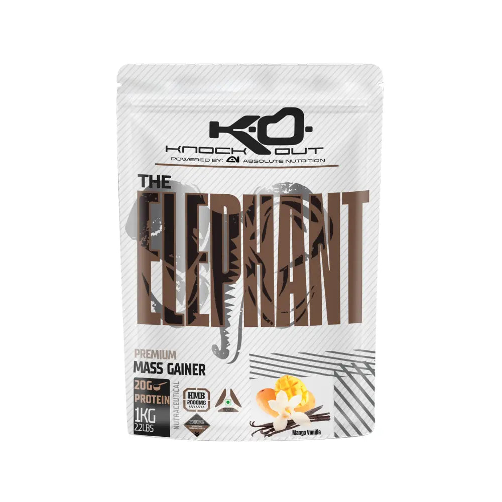 Absolute Nutrition Knockout Series Elephant Mass Gainer 1Kg, Mango Vanilla
