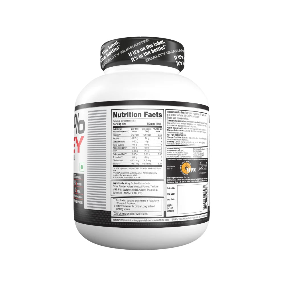 Labrada 100% Whey Protein 1.8Kg Ingredients 