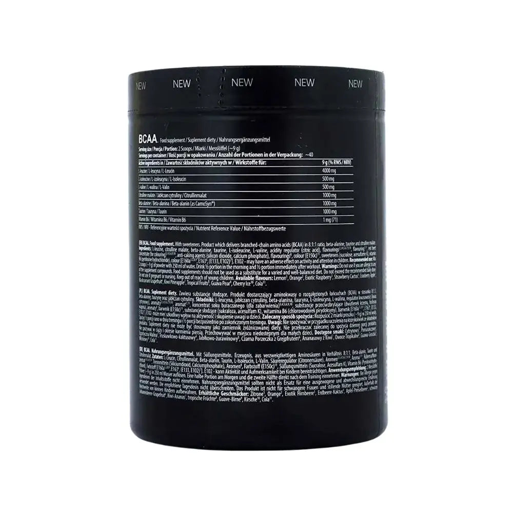 FA Core BCAA 8.1.1, Nutrition Facts 
