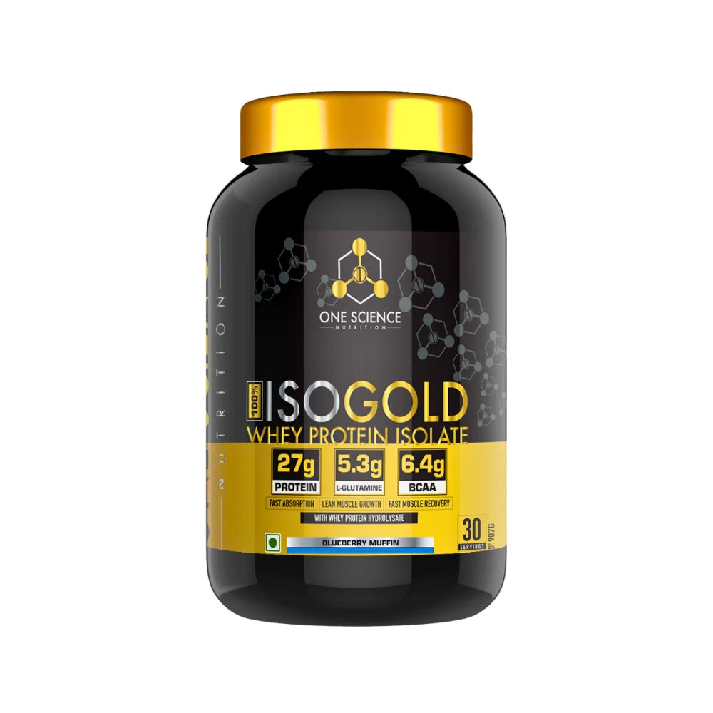 One Science 100% ISO Gold Whey Protein Isolate 2Lb, Blueberry Muffin 
