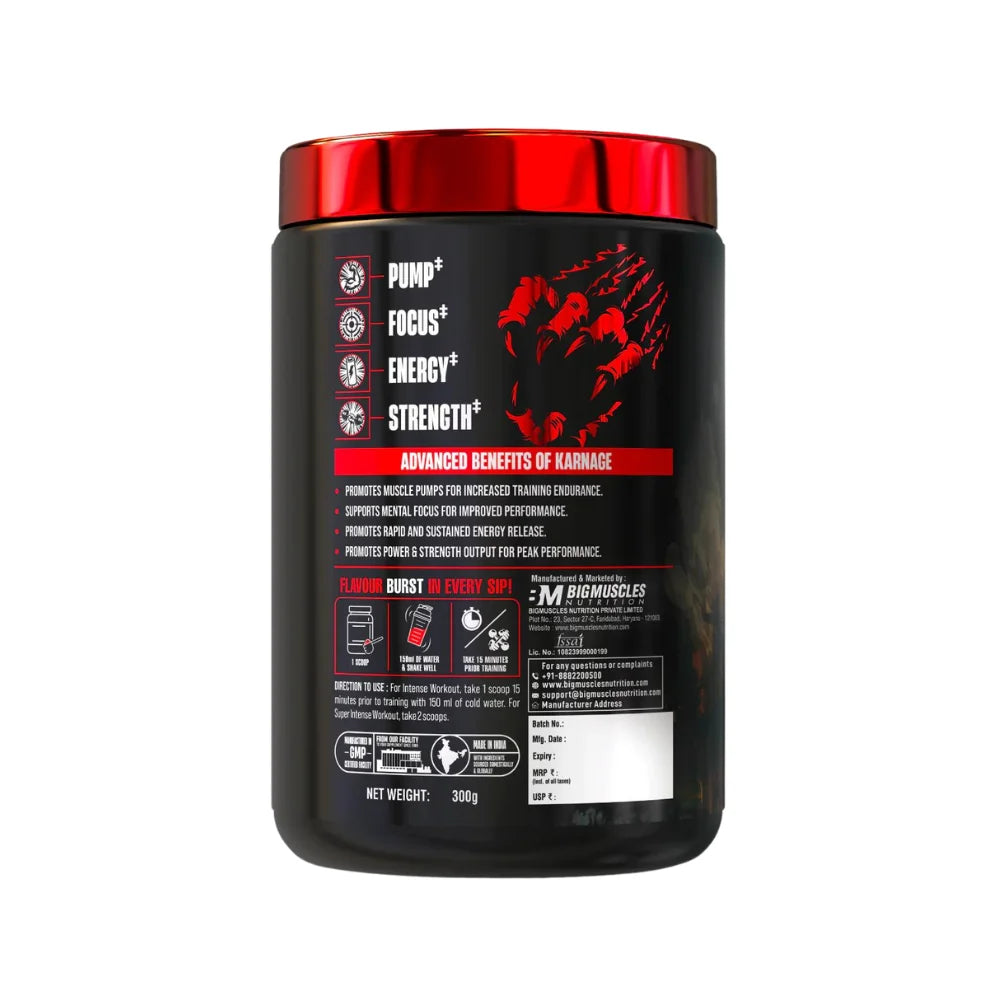 Big Muscles Karnage Pre-Workout 300g