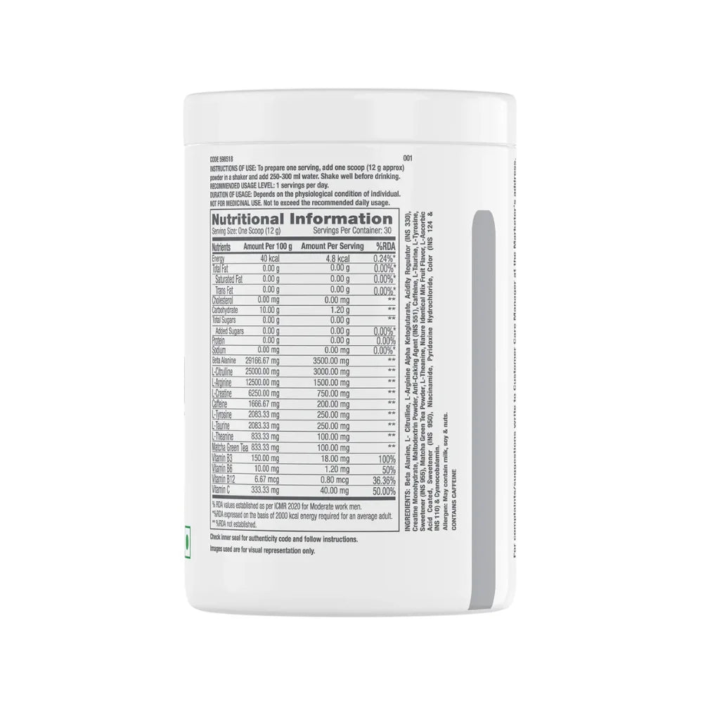 GNC Pre Workout Ingredients