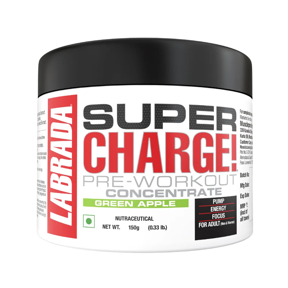 Labrada Super Charge Pre Workout 150g, Green Apple
