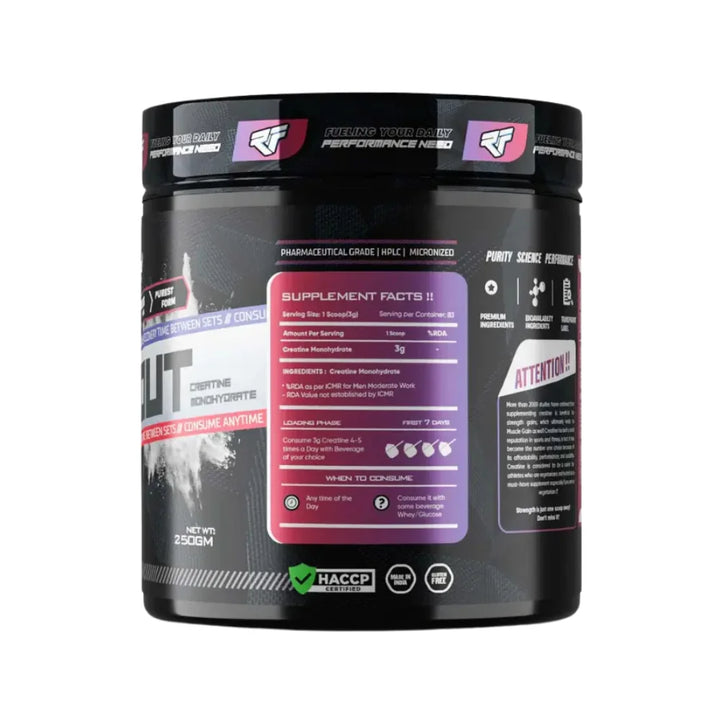 Repfuel Sports Max Out Creatine, 250g, Supplements Facts