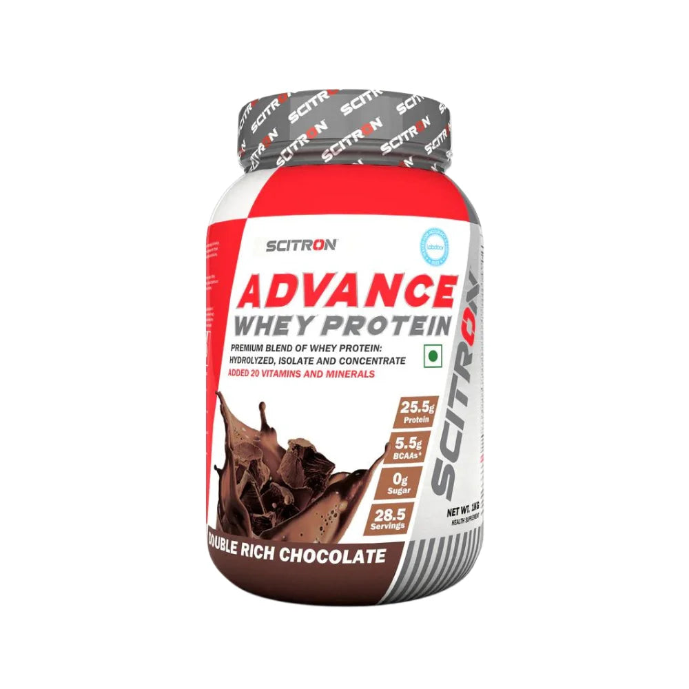 Scitron Advance Whey Protein 1Kg, Double Rich Chocolate 