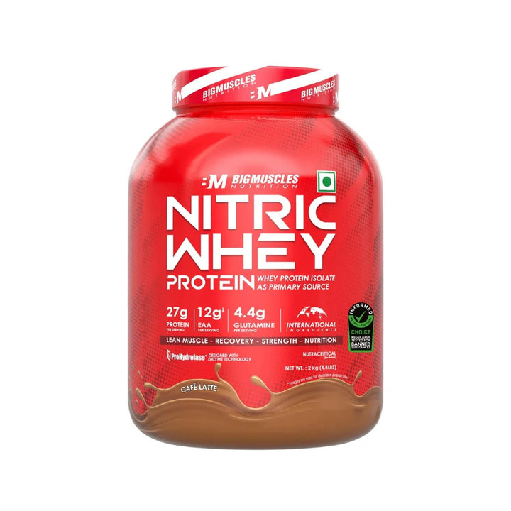 Big Muscles Nitric Whey Protein 2Kg, Cafe Latte 