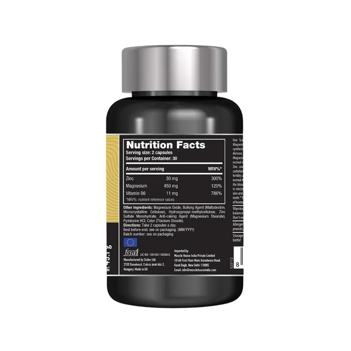 One Science ZMA, Nutrition Facts 