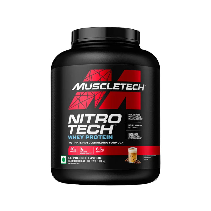 MuscleTech NitroTech Whey Protein, Cappuccino Flavor, 1.81Kg