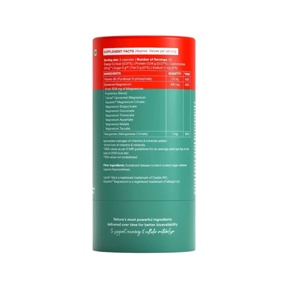 Wellbeing Nutrition Magnesium+ (Ultra Strength) nutritional information
