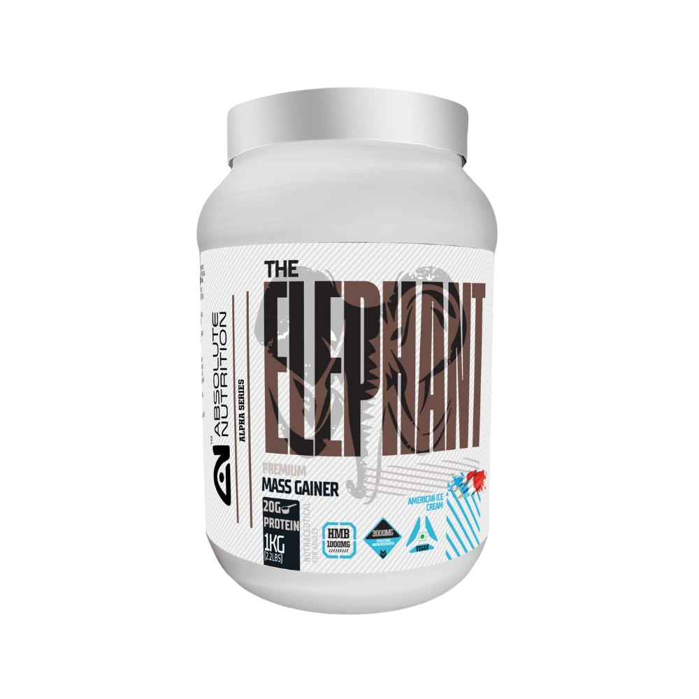absolute nutrition the elephant mass gainer american ice cream 1kg