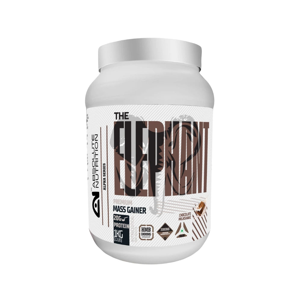 absolute nutrition the elephant mass gainer chocolate milkshake 1kg