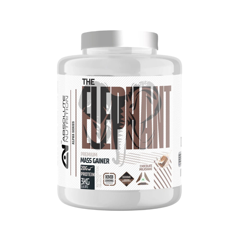 absolute nutrition the elephant mass gainer chocolate milkshake 3kg