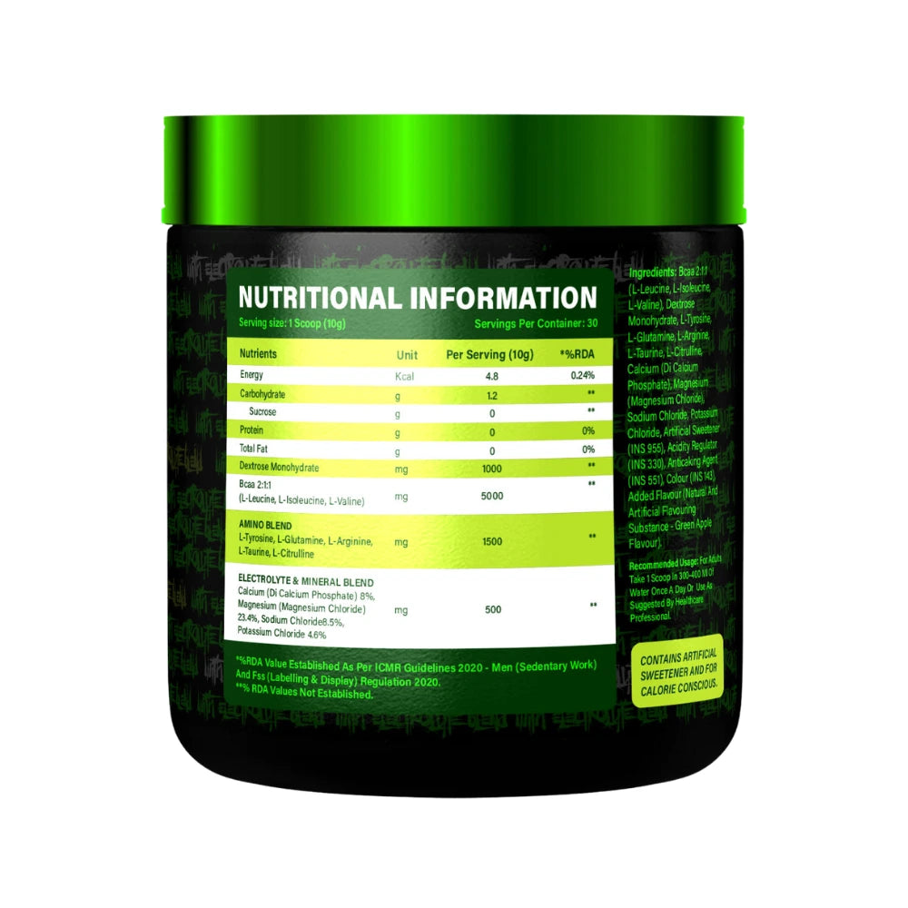 absolute nutrition bcaa ninja nutritional facts