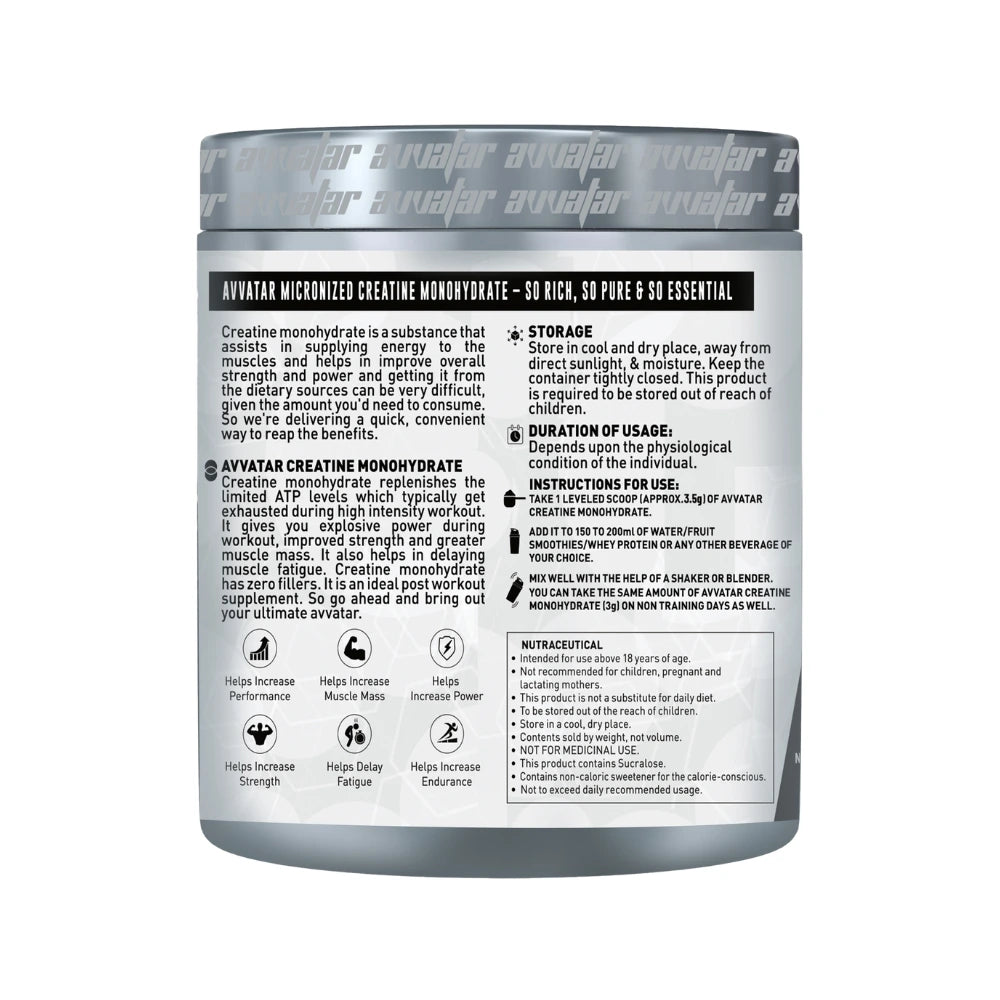 avvatar micronized creatine 315g benefits