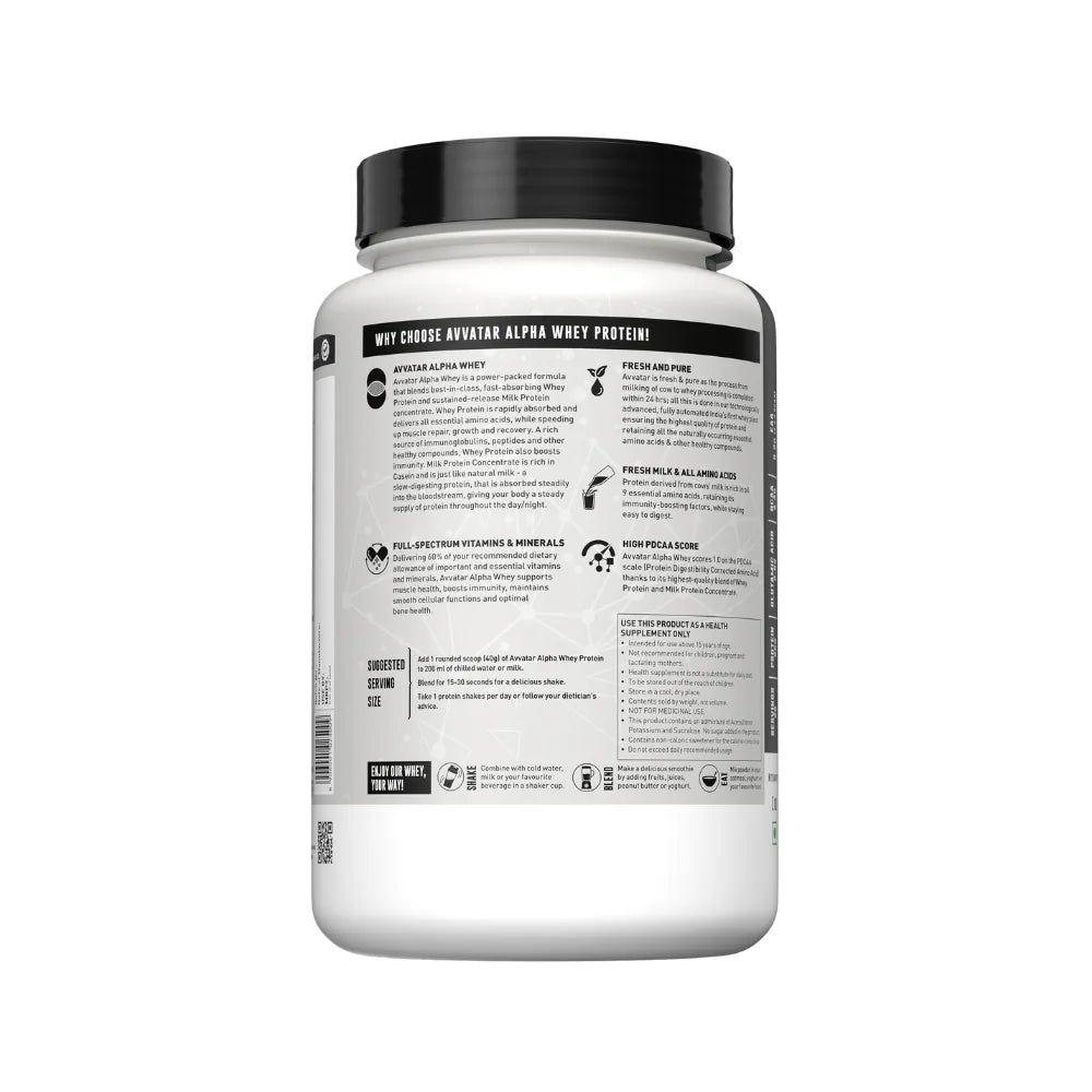 avvatar alpha whey belgian chocolate 1kg benefits