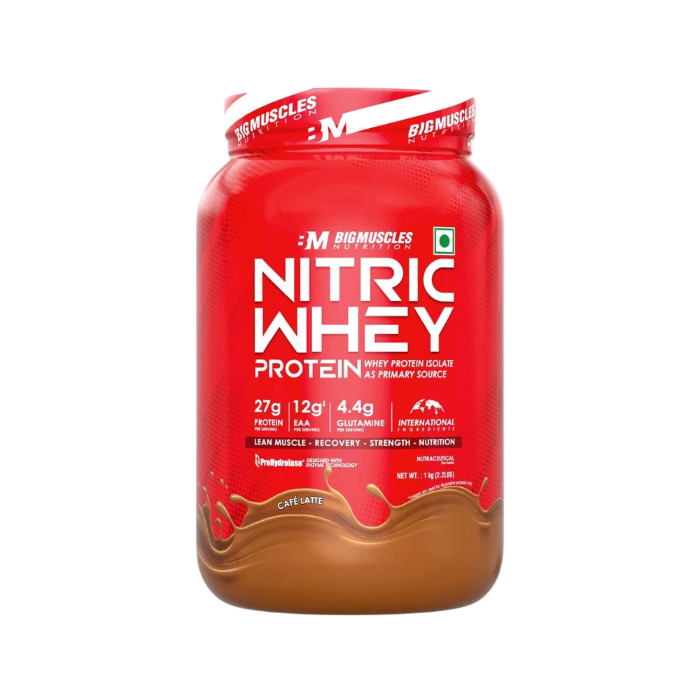 big muscles nitric whey protein cafe latte 1kg