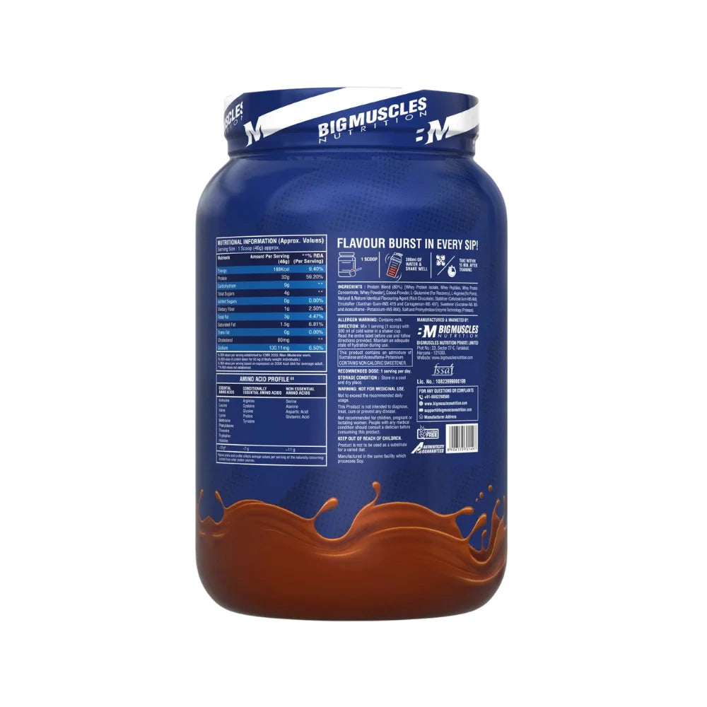 big muscles nitra isolate rich chocolate 1kg nutritional facts