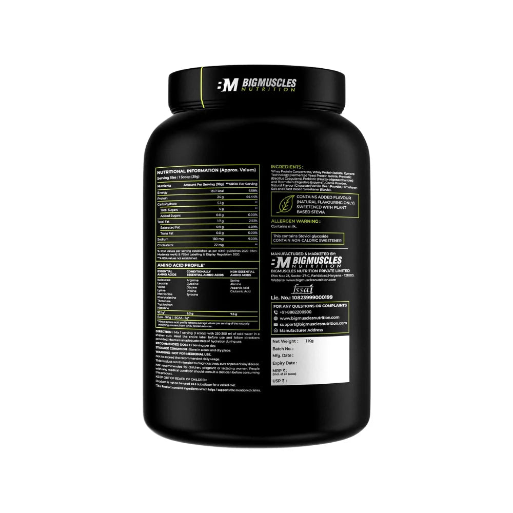 one science whey protein 1kg nutritional facts