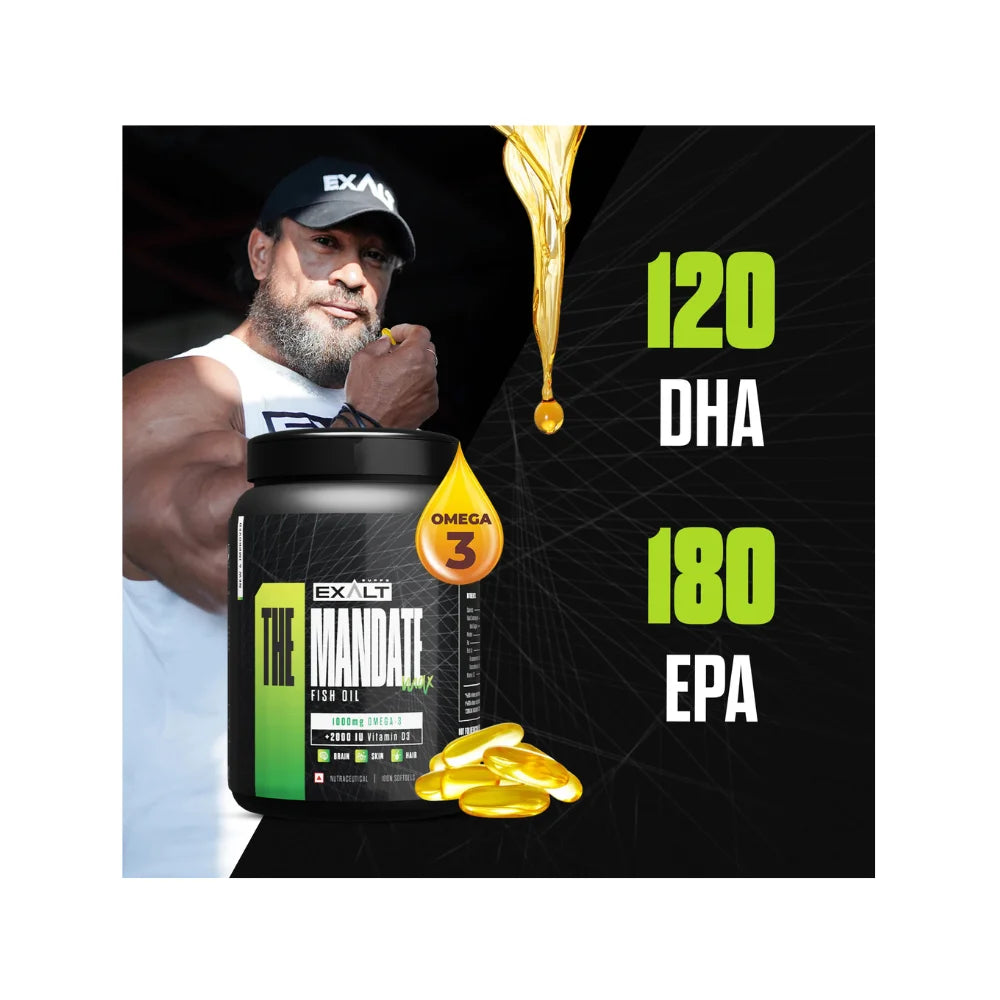 exalt mandate fish oil 100 softgels strength