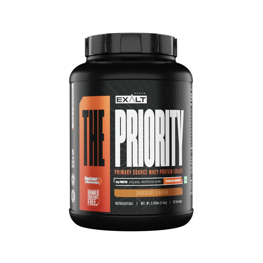 exalt priority whey protein isolate chocolate 2.4kg