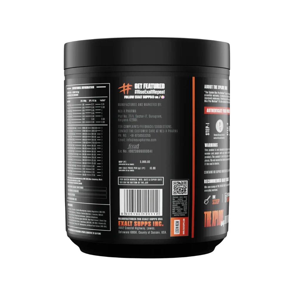 Exalt Xplode Max Pre Workout