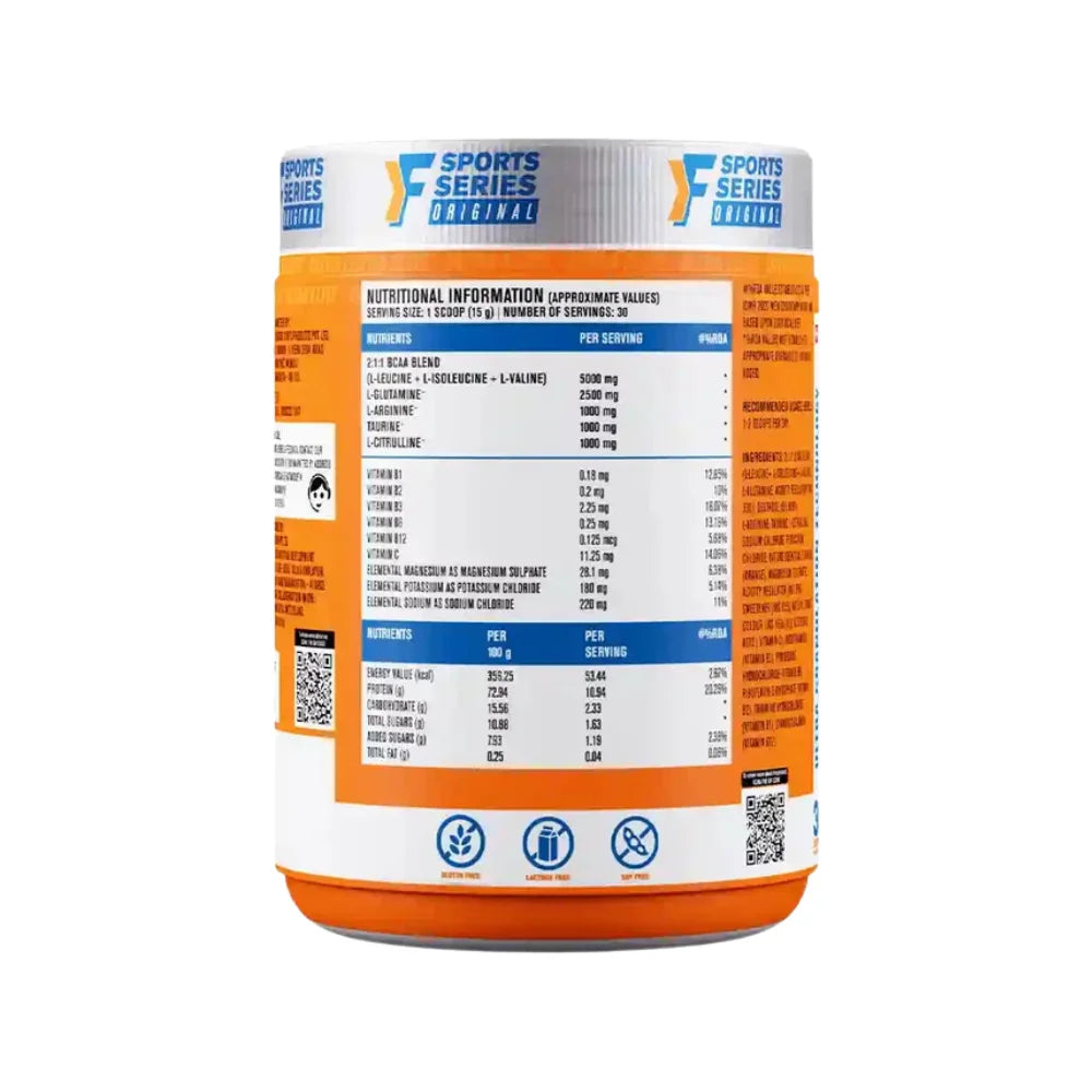 Fast&Up BCAA tangy orange nutritional information