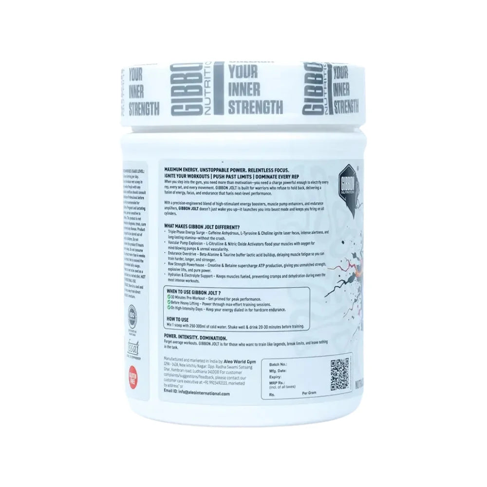 gibbon jolt fierce pre workout 400g benefits