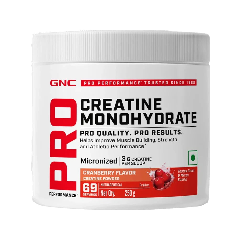 gnc pro performance creatine monohydrate cranberry 250g