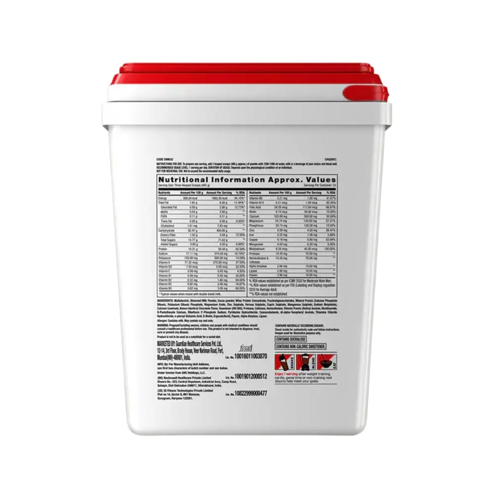 gnc weight gainer double rich chocolate 5kg nutritional facts