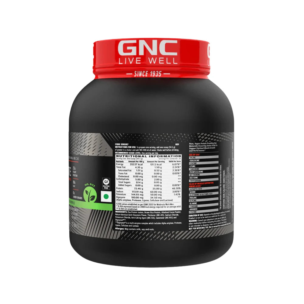 gnc amp plant isolate chocolate hazelnut 907g nutritional facts