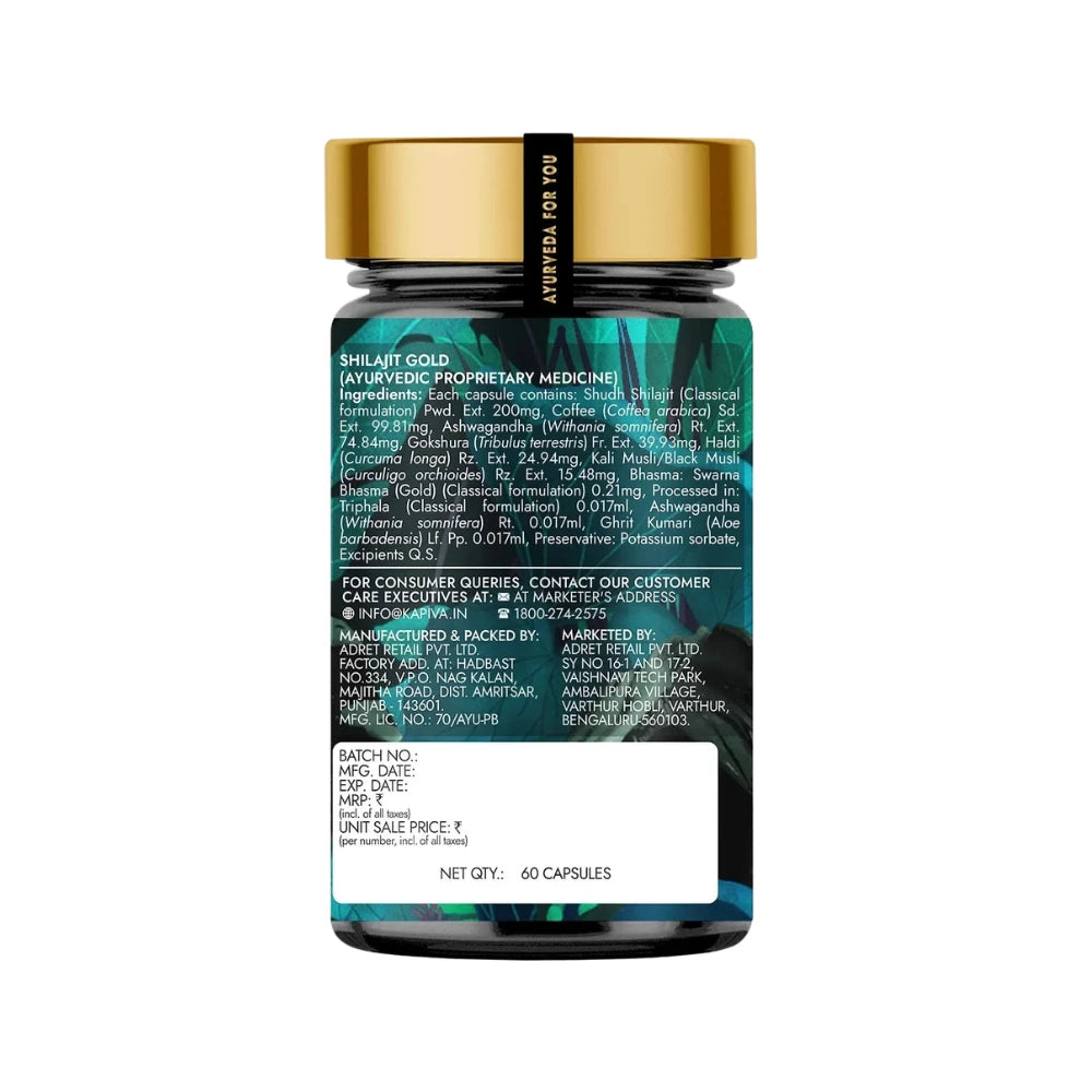 kapiva shilajit gold 60 capsules nutritional facts