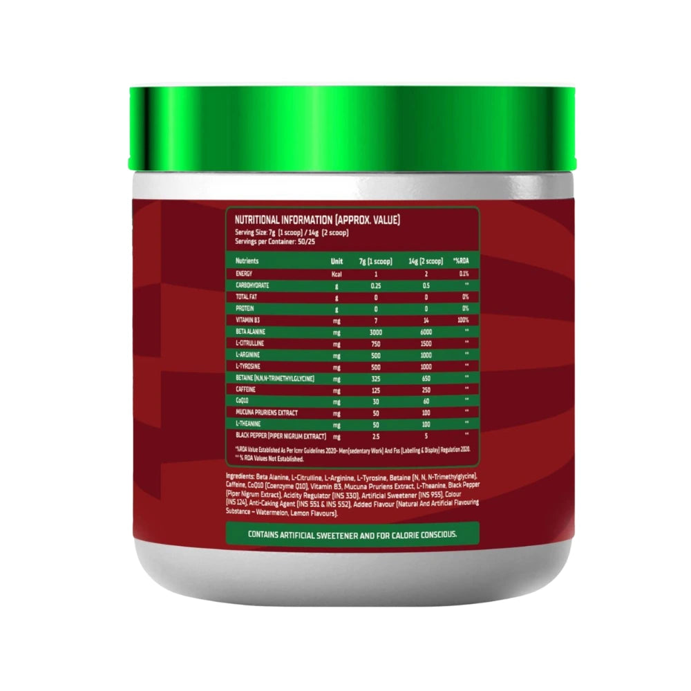 muscle harvest boss pre workout nutritional information