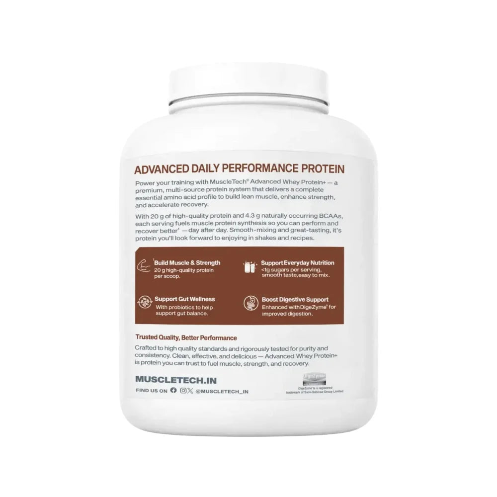 muscletech advanced whey protein+ triple chocolate 1.81kg benefits
