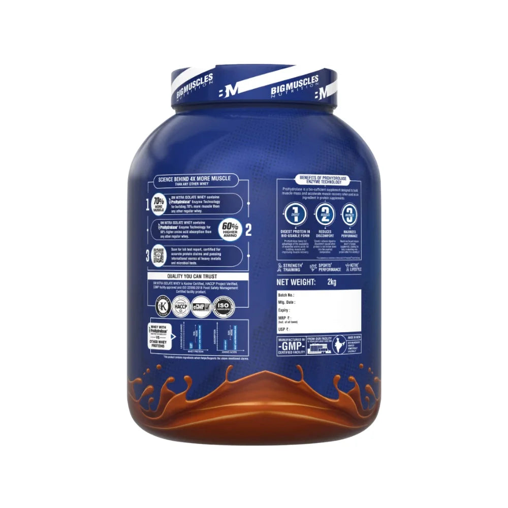 big muscles nitra isolate rich chocolate 2kg benefits