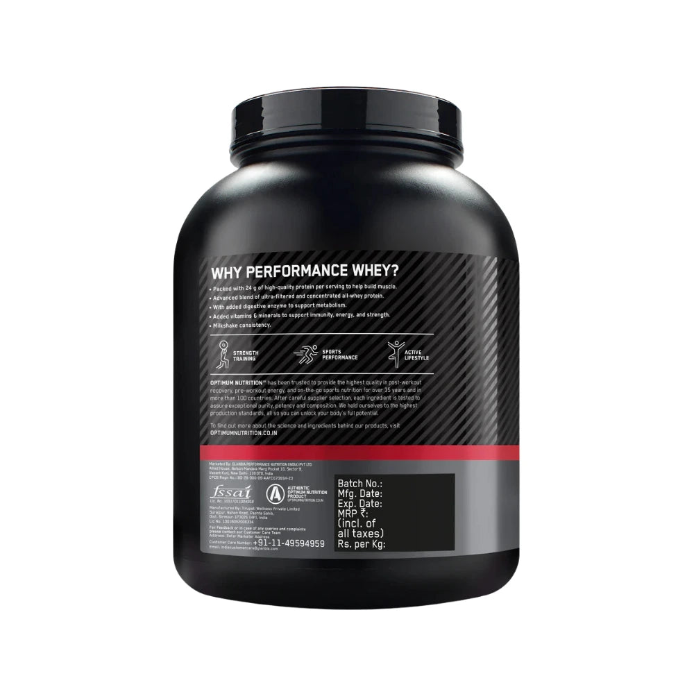 optimum nutrition performance whey 2kg chocolate milkshake product benefits