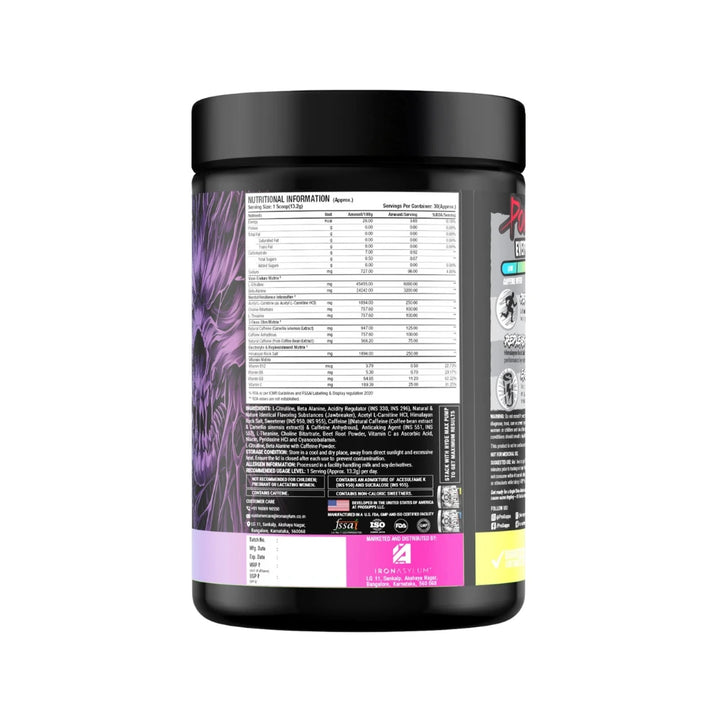 prosupps hyde nightmare pre workout nutritional facts