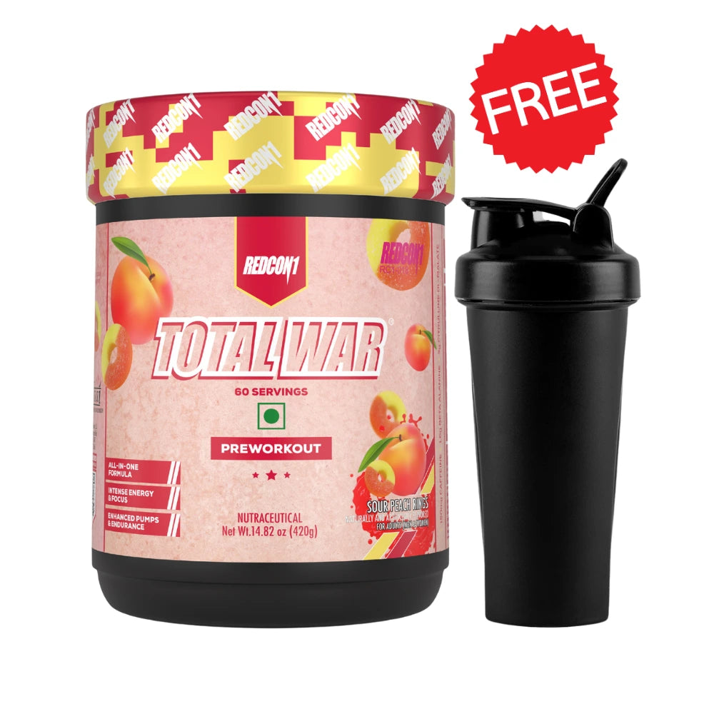 redcon1 totalwar pre workout sour peach rings