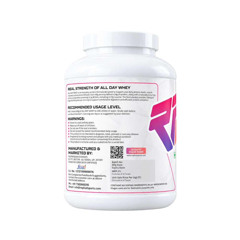 Repfuel Sports All Day Whey Chocolate 2kg benefits