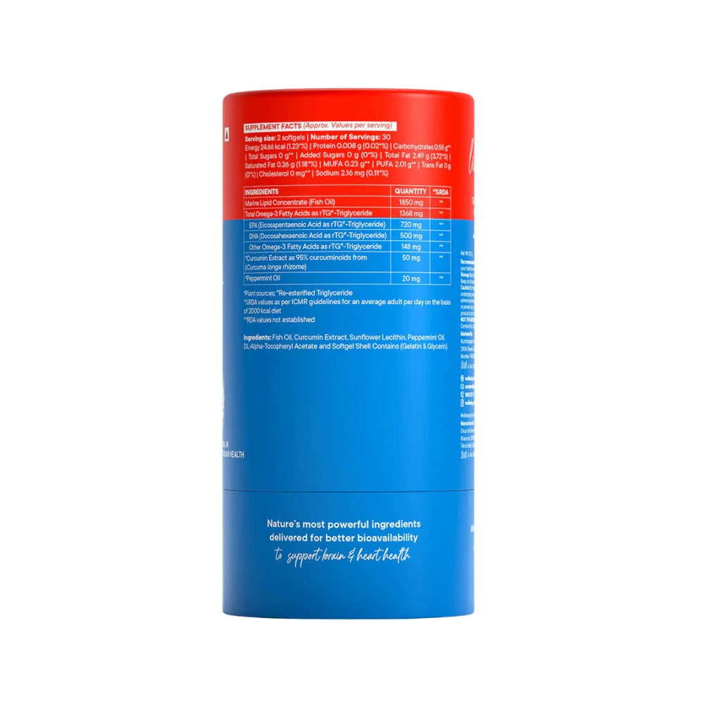 Wellbeing Nutrition Omega 3 Fish Oil 4x Strength